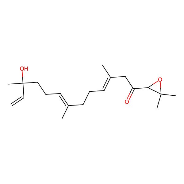 2D Structure of 1-(3,3-Dimethyloxiran-2-yl)-11-hydroxy-3,7,11-trimethyltrideca-3,7,12-trien-1-one 2D Structure of 1-(3,3-Dimethyloxiran-2-yl)-11-hydroxy-3,7,11-trimethyltrideca-3,7,12-trien-1-one