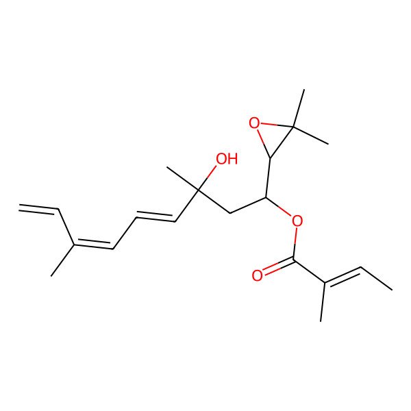 2D Structure of [1-(3,3-Dimethyloxiran-2-yl)-3-hydroxy-3,7-dimethylnona-4,6,8-trienyl] 2-methylbut-2-enoate