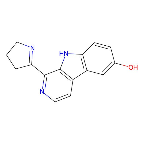2D Structure of 1-(3,4-dihydro-2H-pyrrol-5-yl)-9H-pyrido[3,4-b]indol-6-ol