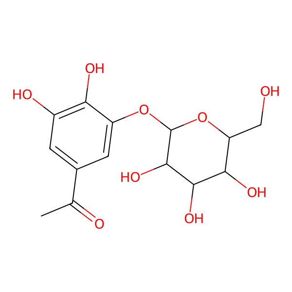 2D Structure of 1-[3,4-Dihydroxy-5-[3,4,5-trihydroxy-6-(hydroxymethyl)oxan-2-yl]oxyphenyl]ethanone