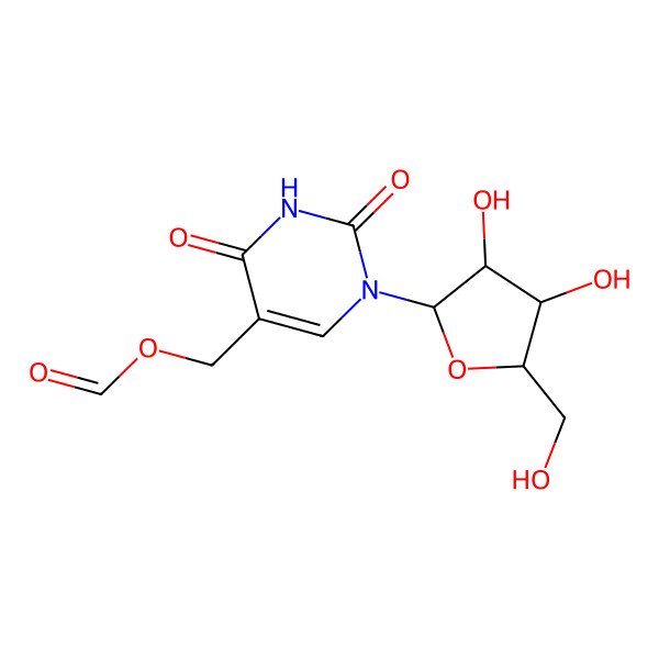 2D Structure of [1-[3,4-Dihydroxy-5-(hydroxymethyl)oxolan-2-yl]-2,4-dioxopyrimidin-5-yl]methyl formate