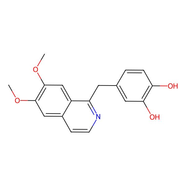 2D Structure of 1-(3',4'-Dihydroxybenzyl)-6,7-dimethoxyisoquinoline