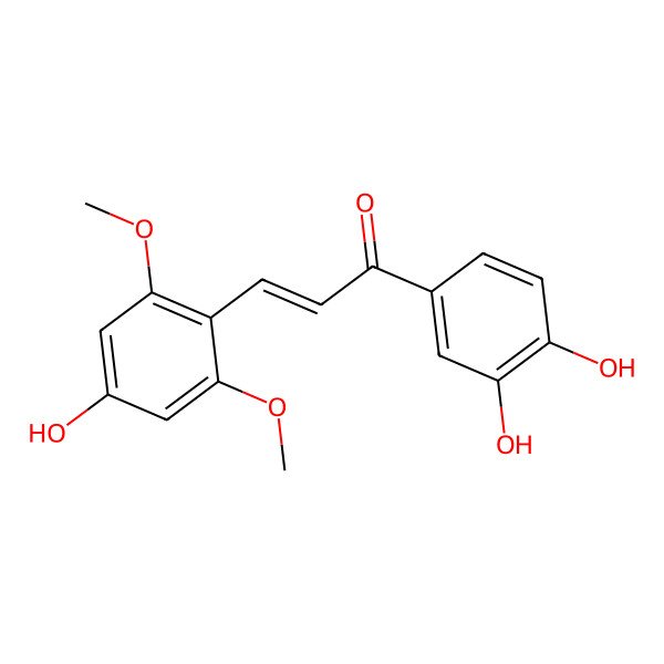 2D Structure of 1-(3,4-Dihydroxyphenyl)-3-(4-hydroxy-2,6-dimethoxyphenyl)prop-2-en-1-one 2D Structure of 1-(3,4-Dihydroxyphenyl)-3-(4-hydroxy-2,6-dimethoxyphenyl)prop-2-en-1-one