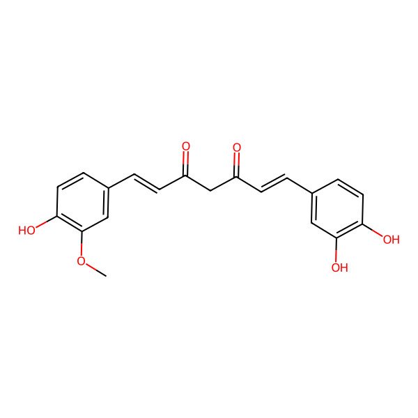 2D Structure of 1-(3,4-Dihydroxyphenyl)-7-(4-hydroxy-3-methoxyphenyl)hepta-1,6-diene-3,5-dione