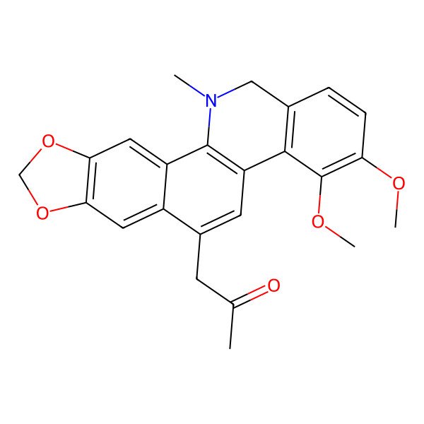 2D Structure of 1-(3,4-dimethoxy-12-methyl-13H-[1,3]benzodioxolo[5,6-c]phenanthridin-6-yl)propan-2-one