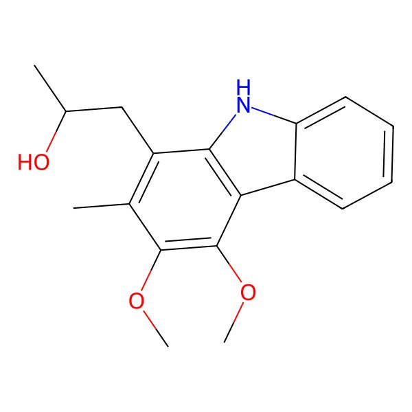 2D Structure of 1-(3,4-dimethoxy-2-methyl-9H-carbazol-1-yl)propan-2-ol