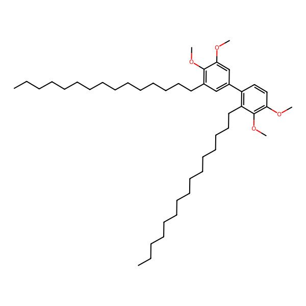 2D Structure of 1-(3,4-Dimethoxy-5-pentadecylphenyl)-3,4-dimethoxy-2-pentadecylbenzene 2D Structure of 1-(3,4-Dimethoxy-5-pentadecylphenyl)-3,4-dimethoxy-2-pentadecylbenzene