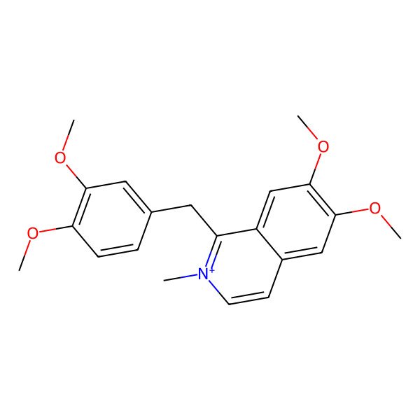 2D Structure of 1-(3,4-Dimethoxybenzyl)-6,7-dimethoxy-2-methylisoquinolinium