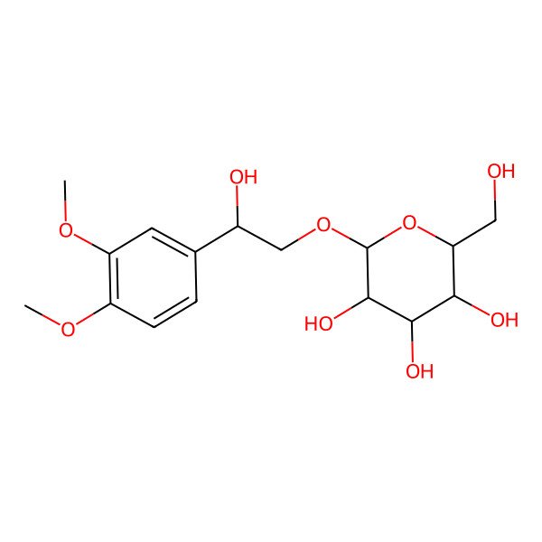2D Structure of 1-(3,4-Dimethoxyphenyl)-1,2-ethanediol 2-O-b-D-glucoside