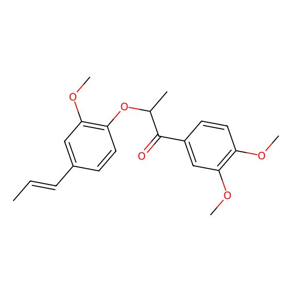 2D Structure of 1-(3,4-dimethoxyphenyl)-2-[2-methoxy-4-[(E)-prop-1-enyl]phenoxy]propan-1-one