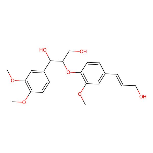 2D Structure of 1-(3,4-Dimethoxyphenyl)-2-[4-(3-hydroxyprop-1-enyl)-2-methoxyphenoxy]propane-1,3-diol