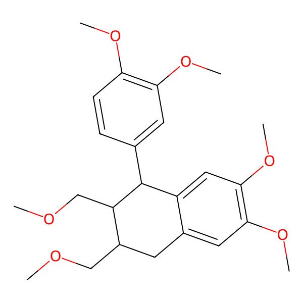2D Structure of 1-(3,4-Dimethoxyphenyl)-6,7-dimethoxy-2,3-bis(methoxymethyl)-1,2,3,4-tetrahydronaphthalene 2D Structure of 1-(3,4-Dimethoxyphenyl)-6,7-dimethoxy-2,3-bis(methoxymethyl)-1,2,3,4-tetrahydronaphthalene