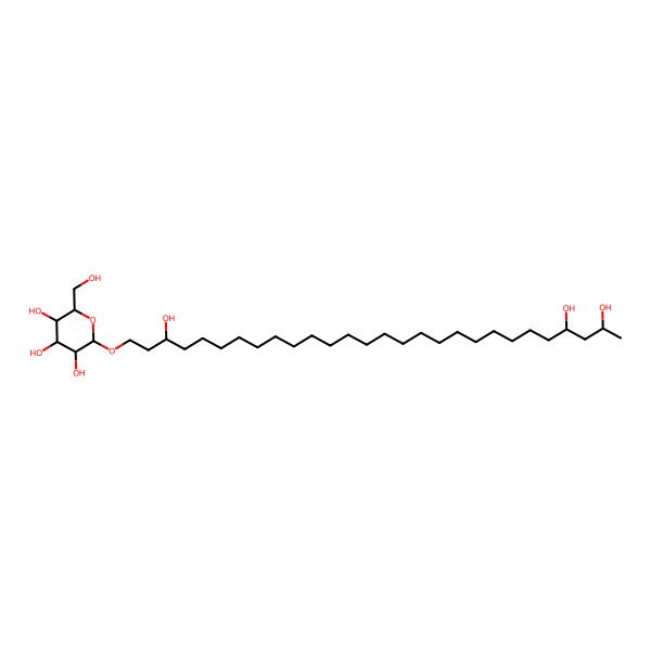 2D Structure of 2-(Hydroxymethyl)-6-(3,25,27-trihydroxyoctacosoxy)oxane-3,4,5-triol
