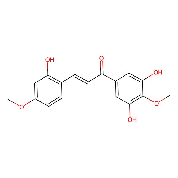2D Structure of 1-(3,5-Dihydroxy-4-methoxyphenyl)-3-(2-hydroxy-4-methoxyphenyl)prop-2-en-1-one