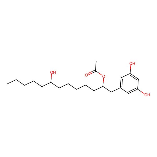 2D Structure of [1-(3,5-Dihydroxyphenyl)-8-hydroxytridecan-2-yl] acetate