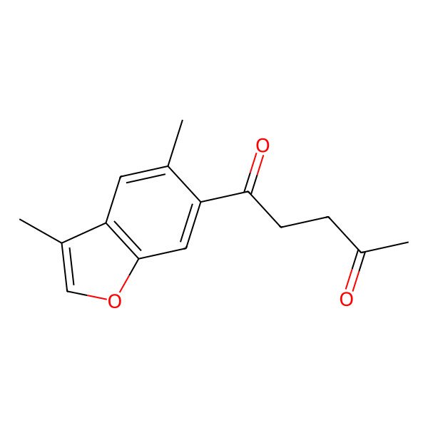 2D Structure of 1-(3,5-Dimethyl-1-benzofuran-6-yl)pentane-1,4-dione