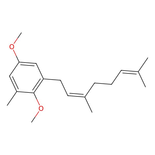2D Structure of 1-(3,7-Dimethylocta-2,6-dienyl)-2,5-dimethoxy-3-methylbenzene