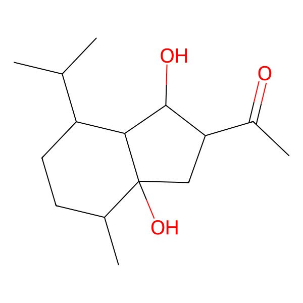 2D Structure of 1-(3,7a-Dihydroxy-7-methyl-4-propan-2-yl-1,2,3,3a,4,5,6,7-octahydroinden-2-yl)ethanone
