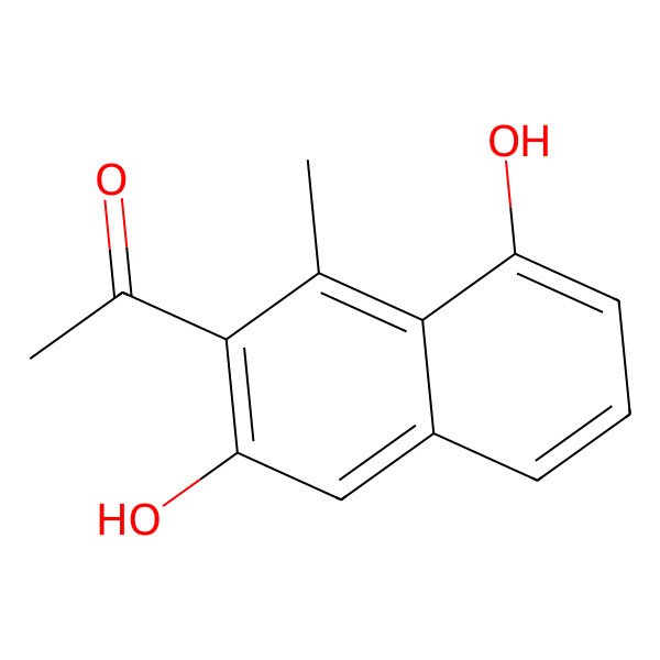 2D Structure of 1-(3,8-Dihydroxy-1-methylnaphthalen-2-yl)ethanone