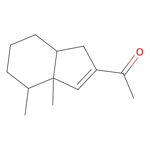 2D Structure of 1-[(3aR,4S,7aR)-3a,4-dimethyl-1,4,5,6,7,7a-hexahydroinden-2-yl]ethanone