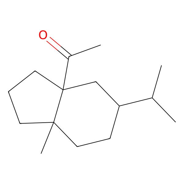 2D Structure of 1-[(3aR,5S,7aS)-7a-methyl-5-propan-2-yl-2,3,4,5,6,7-hexahydro-1H-inden-3a-yl]ethanone