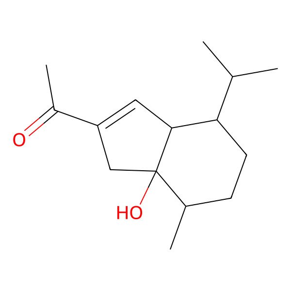 2D Structure of 1-[(3aS,4S,7R,7aR)-7a-hydroxy-7-methyl-4-propan-2-yl-1,3a,4,5,6,7-hexahydroinden-2-yl]ethanone
