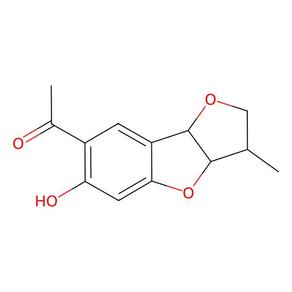 2D Structure of 1-[(3R,3aR,8bR)-6-hydroxy-3-methyl-2,3,3a,8b-tetrahydrofuro[3,2-b][1]benzofuran-7-yl]ethanone