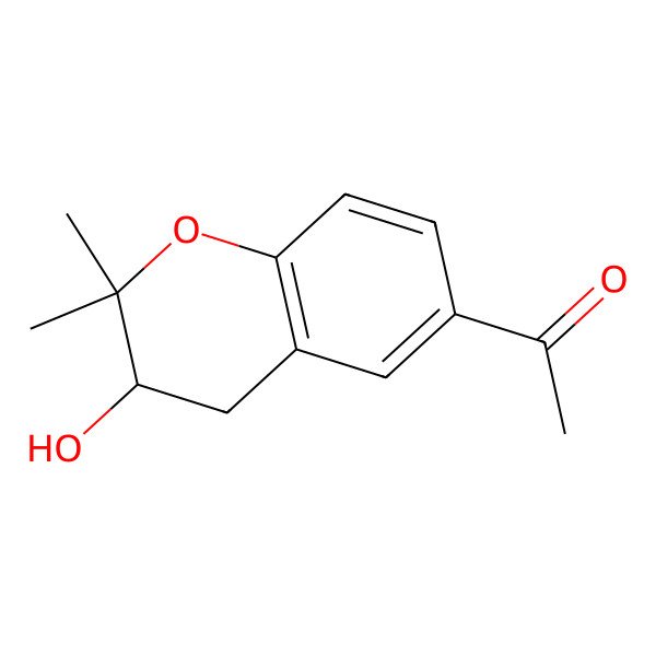 2D Structure of 1-[(3S)-3-hydroxy-2,2-dimethyl-3,4-dihydrochromen-6-yl]ethanone