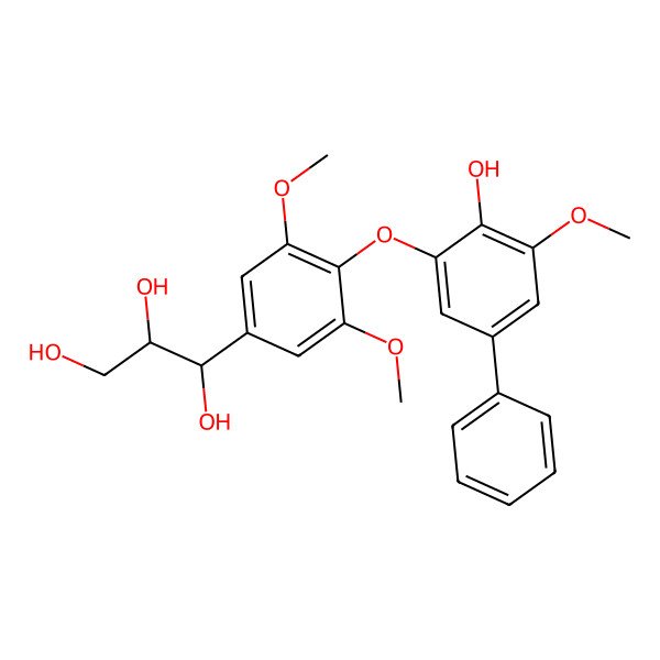 2D Structure of 1-[4-(2-Hydroxy-3-methoxy-5-phenylphenoxy)-3,5-dimethoxyphenyl]propane-1,2,3-triol