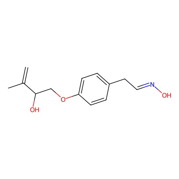 2D Structure of 1-[4-(2-Hydroxyiminoethyl)phenoxy]-3-methylbut-3-en-2-ol