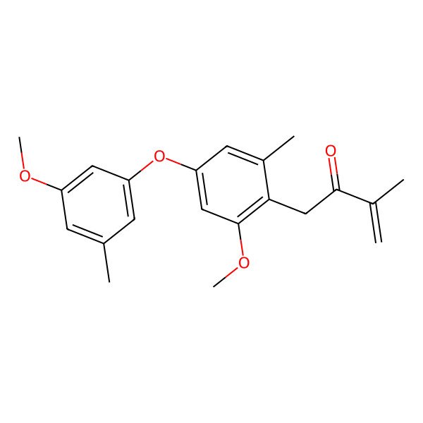 2D Structure of 1-(4-(3-Methoxy-5-methylphenoxy)-2-methoxy-6-methylphenyl)-3-methylbut-3-en-2-one