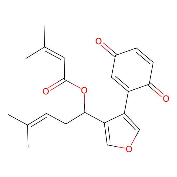 2D Structure of [1-[4-(3,6-Dioxocyclohexa-1,4-dien-1-yl)furan-3-yl]-4-methylpent-3-enyl] 3-methylbut-2-enoate