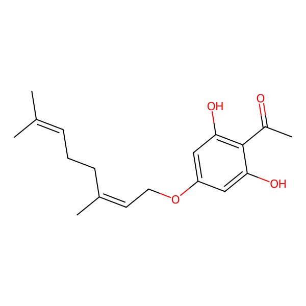 2D Structure of 1-[4-(3,7-Dimethylocta-2,6-dienoxy)-2,6-dihydroxyphenyl]ethanone