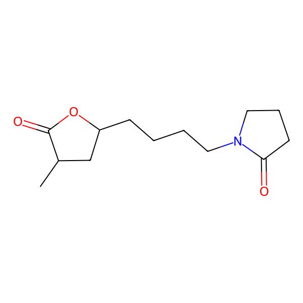2D Structure of 1-[4-(4-Methyl-5-oxooxolan-2-yl)butyl]pyrrolidin-2-one