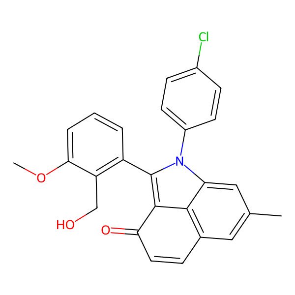 2D Structure of 1-(4-Chlorophenyl)-2-[2-(hydroxymethyl)-3-methoxyphenyl]-7-methylbenzo[cd]indol-3-one