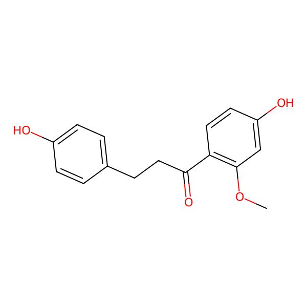 2D Structure of 1-(4-Hydroxy-2-methoxyphenyl)-3-(4-hydroxyphenyl)propan-1-one