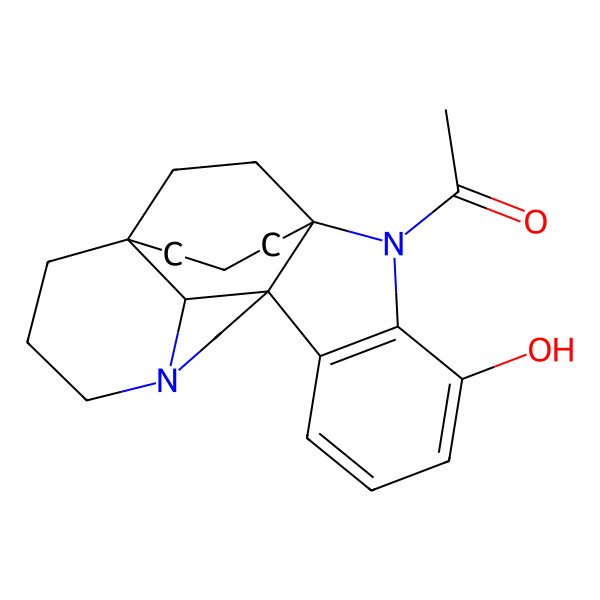 2D Structure of 1-(4-Hydroxy-2,12-diazahexacyclo[14.3.2.19,12.01,9.03,8.016,22]docosa-3(8),4,6-trien-2-yl)ethanone