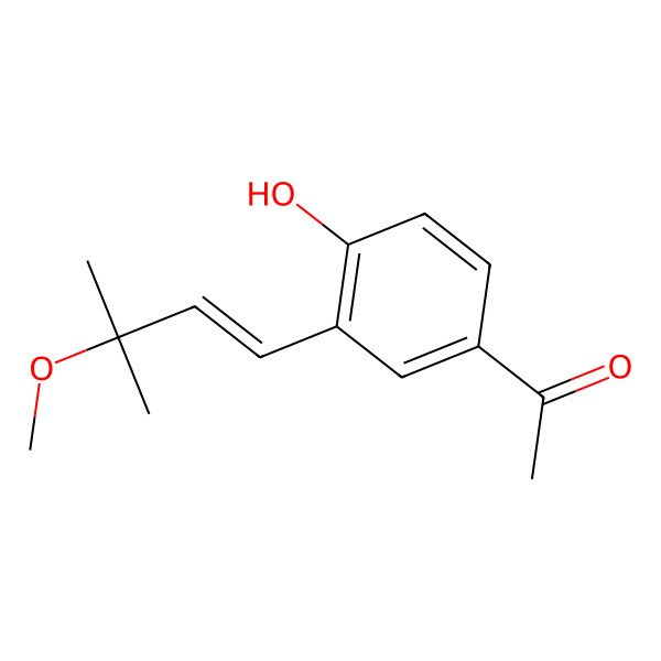2D Structure of 1-[4-Hydroxy-3-(3-methoxy-3-methylbut-1-enyl)phenyl]ethanone
