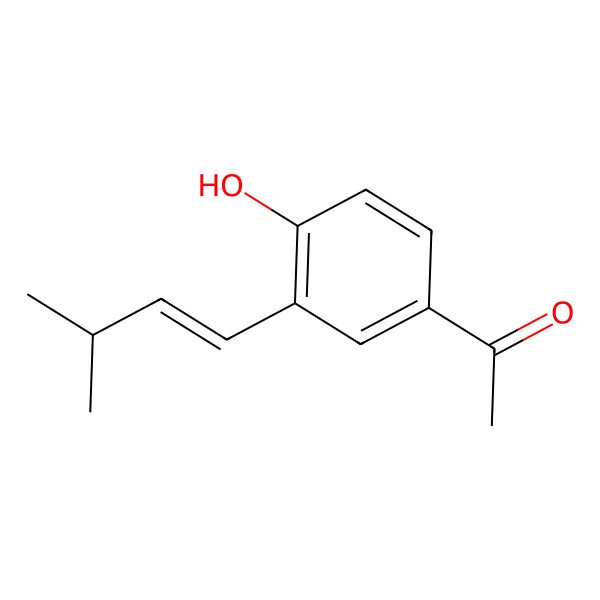 2D Structure of 1-[4-Hydroxy-3-(3-methyl-1-butenyl)phenyl]ethanone