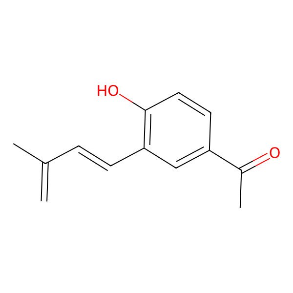 2D Structure of 1-[4-Hydroxy-3-(3-methylbuta-1,3-dienyl)phenyl]ethanone