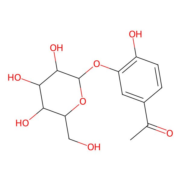 2D Structure of 1-[4-Hydroxy-3-[3,4,5-trihydroxy-6-(hydroxymethyl)oxan-2-yl]oxyphenyl]ethanone