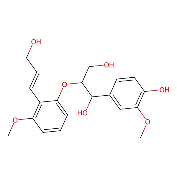 2D Structure of 1-(4-Hydroxy-3-methoxyphenyl)-2-[2-(3-hydroxyprop-1-enyl)-3-methoxyphenoxy]propane-1,3-diol