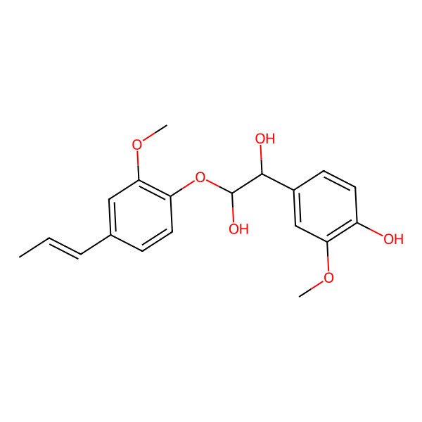 2D Structure of 1-(4-Hydroxy-3-methoxyphenyl)-2-(2-methoxy-4-prop-1-enylphenoxy)ethane-1,2-diol