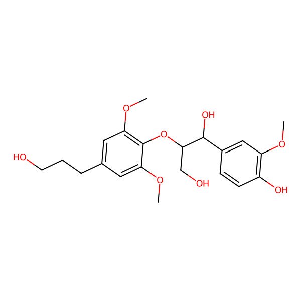 2D Structure of 1-(4-Hydroxy-3-methoxyphenyl)-2-(4-(3-hydroxypropyl)-2,6-dimethoxyphenoxy)propane-1,3-diol
