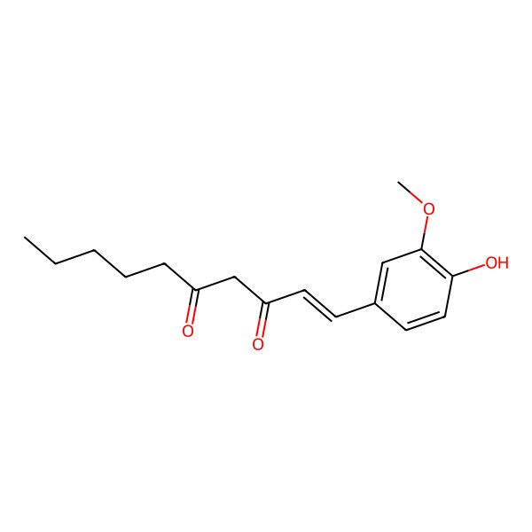 2D Structure of 1-(4-Hydroxy-3-methoxyphenyl)dec-1-ene-3,5-dione 2D Structure of 1-(4-Hydroxy-3-methoxyphenyl)dec-1-ene-3,5-dione