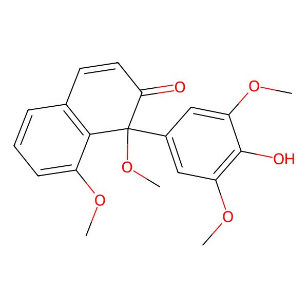 2D Structure of 1-(4'-hydroxy-3',5'-dimethoxy-phenyl)-1,8-dimethoxynaphthalen-2(1H)-one