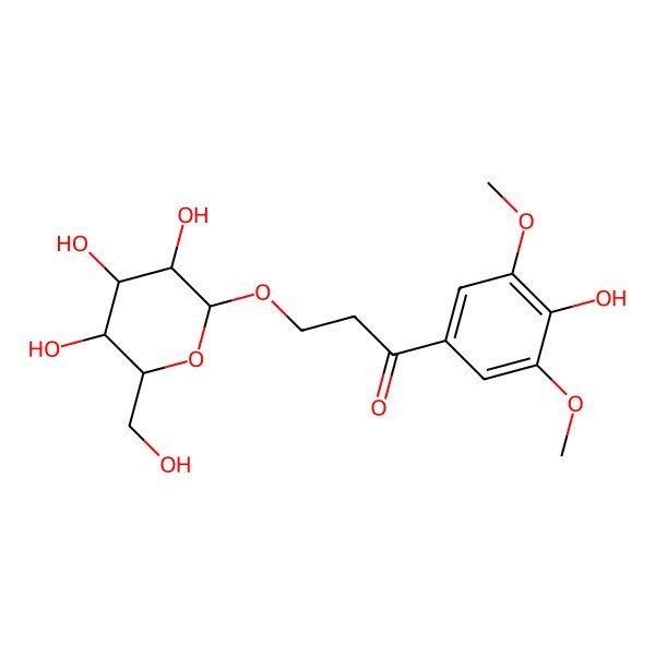 2D Structure of 1-(4-Hydroxy-3,5-dimethoxyphenyl)-3-[3,4,5-trihydroxy-6-(hydroxymethyl)oxan-2-yl]oxypropan-1-one