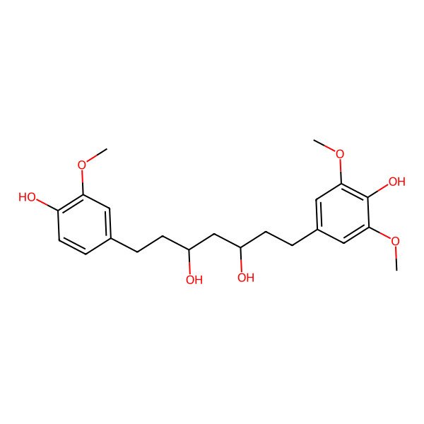 2D Structure of 1-(4-Hydroxy-3,5-dimethoxyphenyl)-7-(4-hydroxy-3-methoxyphenyl)-3,5-heptanediol