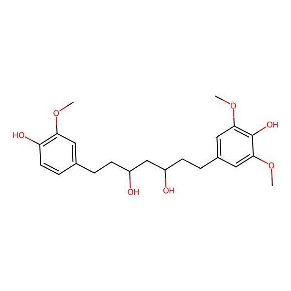 2D Structure of 1-(4-Hydroxy-3,5-dimethoxyphenyl)-7-(4-hydroxy-3-methoxyphenyl)-3,5-heptanediol 2D Structure of 1-(4-Hydroxy-3,5-dimethoxyphenyl)-7-(4-hydroxy-3-methoxyphenyl)-3,5-heptanediol