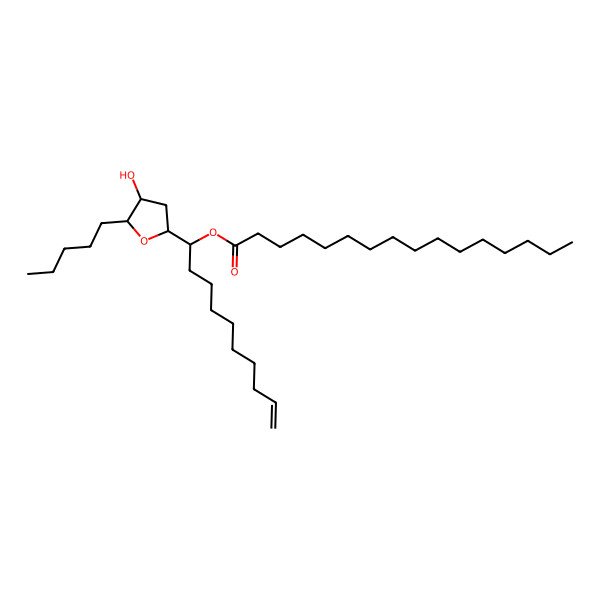 2D Structure of 1-(4-Hydroxy-5-pentyloxolan-2-yl)dec-9-enyl hexadecanoate